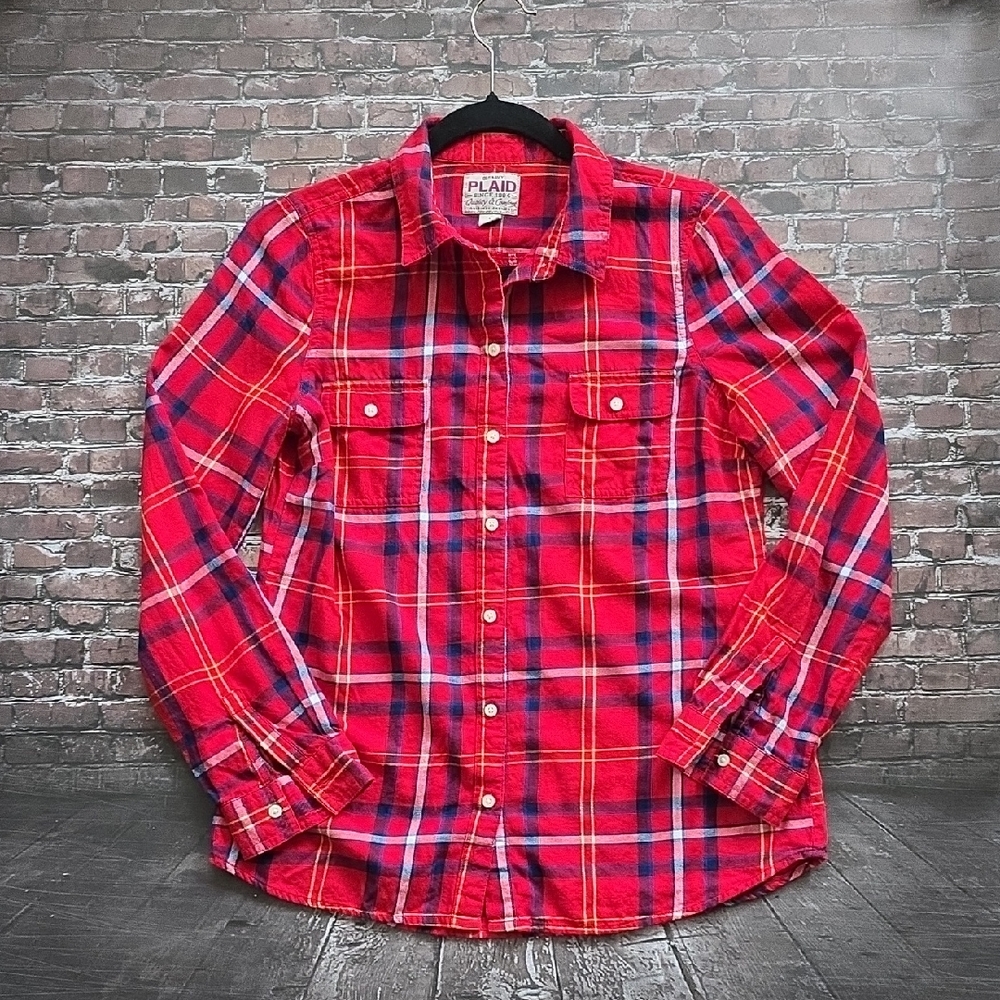 Old Navy Red Plaid Casual Shirt